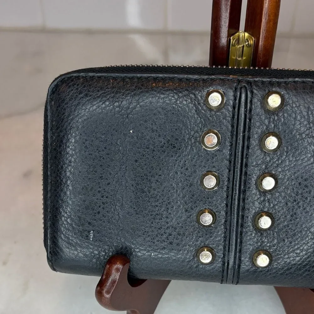 Michael Kors Wallet Leather Astor Pebbled Studded Full Zip